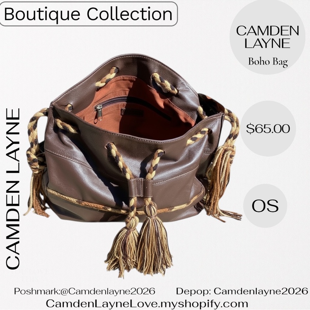 Camden Layne Boho Brown and Tan Shoulder Bag - Picture 5 of 11